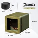 Fashion, accesorii si bijuterii - Barbati - Bijuterii barbati - Ceasuri barbati - Cutie intors ceas automatic iUni, Watch Winder, Piele ecologica, Verde Kaki - Infinity.ro