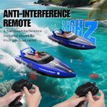 Jucarii, Copii si Bebe - Jucarii si jocuri - Vehicule si jucarii cu telecomanda - Barci cu telecomanda - Barca cu telecomanda iUni HJ821, RC High-Speed Boat, Viteza 15 km/h, 2.4GHz, Blue - Infinity.ro