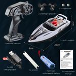 Jucarii, Copii si Bebe - Jucarii si jocuri - Vehicule si jucarii cu telecomanda - Barci cu telecomanda - Barca cu telecomanda iUni HJ821, RC High-Speed Boat, Viteza 15 km/h, 2.4GHz, White - Infinity.ro