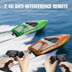 Jucarii, Copii si Bebe - Jucarii si jocuri - Vehicule si jucarii cu telecomanda - Barci cu telecomanda - Barca cu telecomanda iUni HJ819, RC High-Speed Boat, Viteza 15 km/h, 2.4GHz, Portocaliu - Infinity.ro