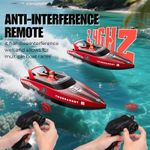 Jucarii, Copii si Bebe - Jucarii si jocuri - Vehicule si jucarii cu telecomanda - Barci cu telecomanda - Barca cu telecomanda iUni HJ821, RC High-Speed Boat, Viteza 15 km/h, 2.4GHz, Red - Infinity.ro