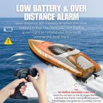 Jucarii, Copii si Bebe - Jucarii si jocuri - Vehicule si jucarii cu telecomanda - Barci cu telecomanda - Barca cu telecomanda iUni HJ819, RC High-Speed Boat, Viteza 15 km/h, 2.4GHz, Portocaliu - Infinity.ro