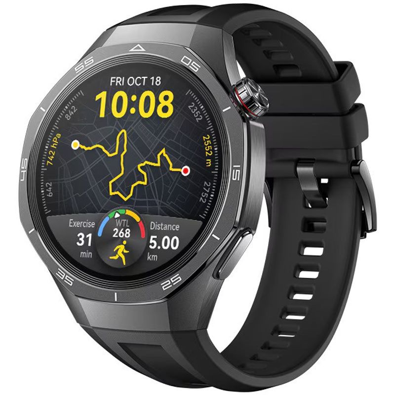 Laptop, Telefoane si Tablete - Wearables si gadgeturi - Wearables - Smartwatch-uri - Smartwatch Huawei Watch GT 5 Pro, 46MM, Tarnish Titanium Case, Black Fluoroelastomer Strap - Infinity.ro