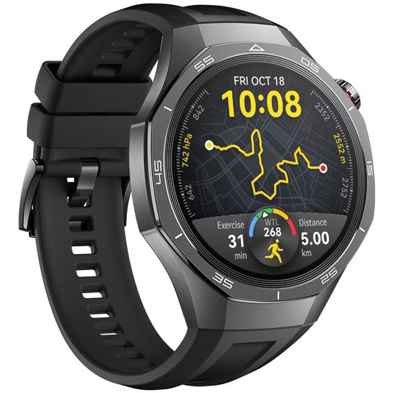 Laptop, Telefoane si Tablete - Wearables si gadgeturi - Wearables - Smartwatch-uri - Smartwatch Huawei Watch GT 5 Pro, 46MM, Tarnish Titanium Case, Black Fluoroelastomer Strap - Infinity.ro