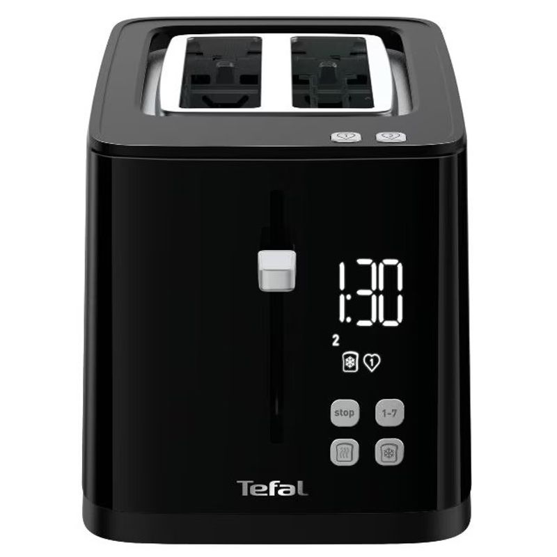Electronice si Electrocasnice - Electrocasnice bucatarie - Preparare paine - Prajitoare de paine - Prajitor de paine Tefal Smart'n Light TT640810, 850W, 2 felii, ecran digital, 3 functii dedicate, 7 niveluri de rumenire - Infinity.ro