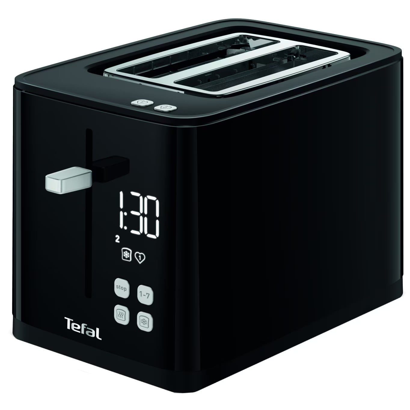 Prajitor de paine Tefal Smart'n Light TT640810, 850W, 2 felii, ecran digital, 3 functii dedicate, 7 niveluri de rumenire