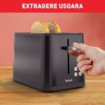 Electronice si Electrocasnice - Electrocasnice bucatarie - Preparare paine - Prajitoare de paine - Prajitor de paine Tefal Smart'n Light TT640810, 850W, 2 felii, ecran digital, 3 functii dedicate, 7 niveluri de rumenire - Infinity.ro
