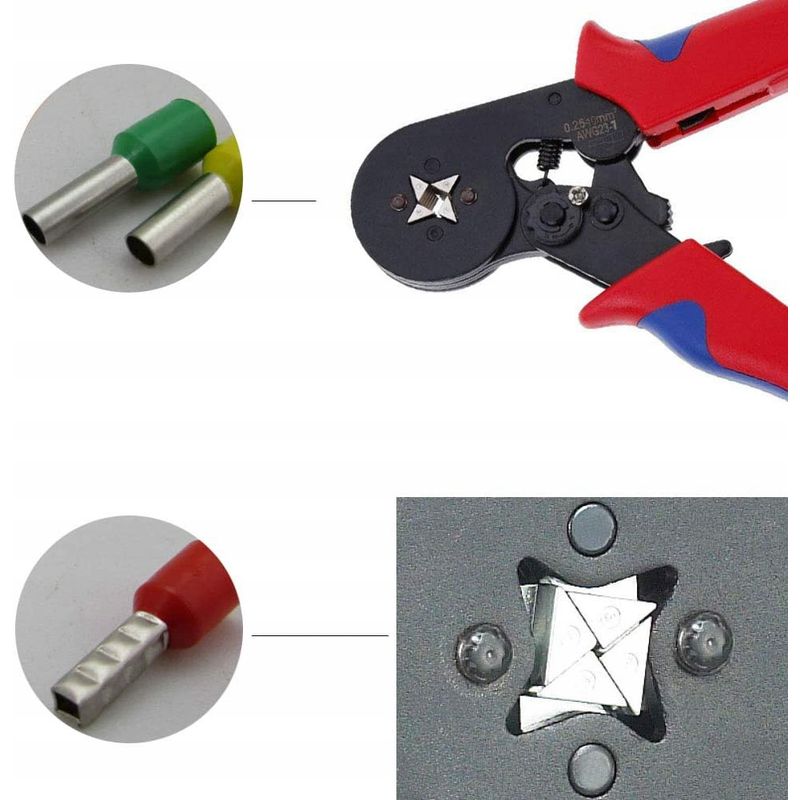 Casa si Gradina - Constructii - Scule de mana si unelte - Clesti si patenti - Set Cleste Sertizare NewEvo, 0.25-10 mm2, 1800 Pini Terminali de Diferite Dimensiuni, Rosu - Infinity.ro