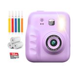 Jucarii, Copii si Bebe - Jucarii si jocuri - Jucarii & jocuri educative - Jocuri si jucarii educative - Aparat foto/video pentru copii cu imprimare instant, Ecran 2.4 inch, Card TF 32 GB, Incarcare USB, 5 Carioci incluse - Infinity.ro