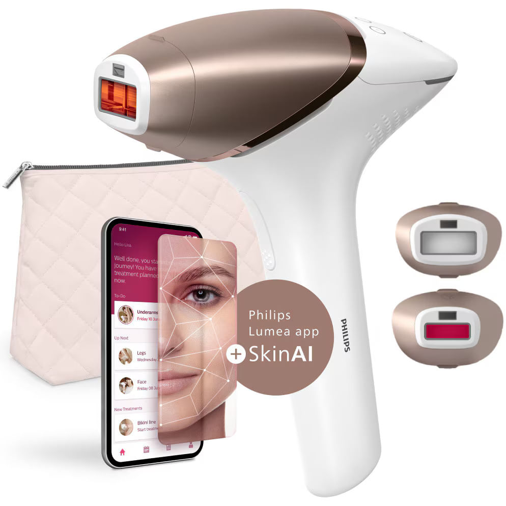 Epilator IPL Philips Lumea Seria 9900 BRI950/01, senzor SmartSkin, conectare la aplicatia cu functia Skin AI