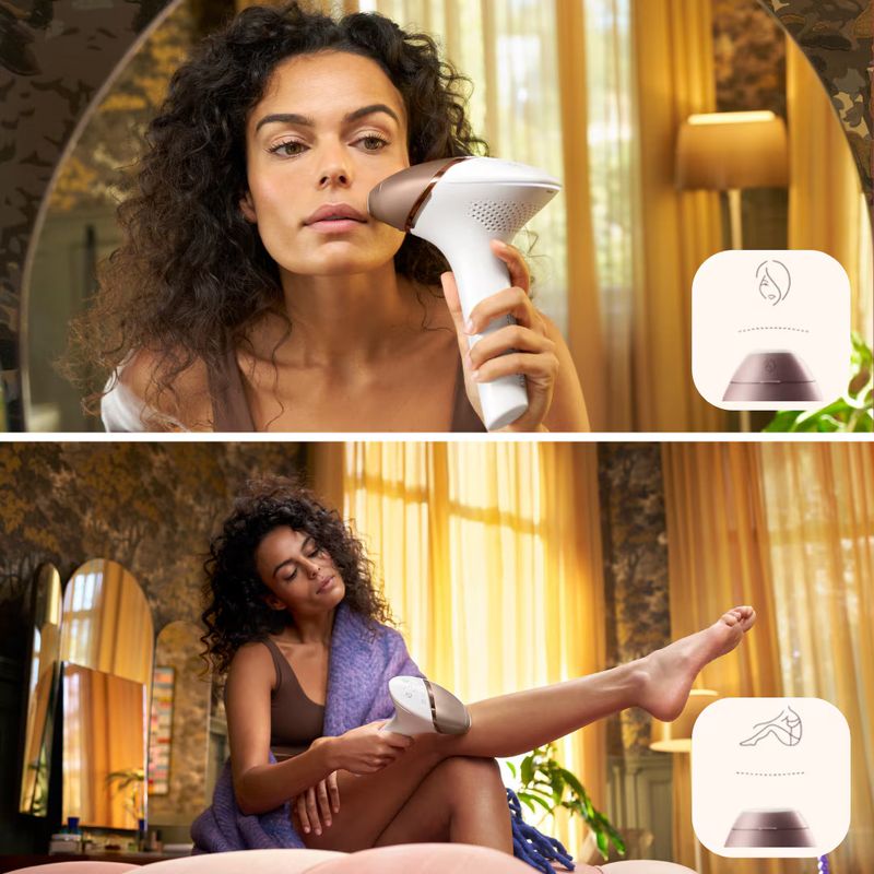 Ingrijire personala si Cosmetice - Aparate & accesorii ingrijire personala - Epilatoare si accesorii - Epilatoare - Epilator IPL Philips Lumea Seria 9900 BRI950/01, senzor SmartSkin, conectare la aplicatia cu functia Skin AI - Infinity.ro