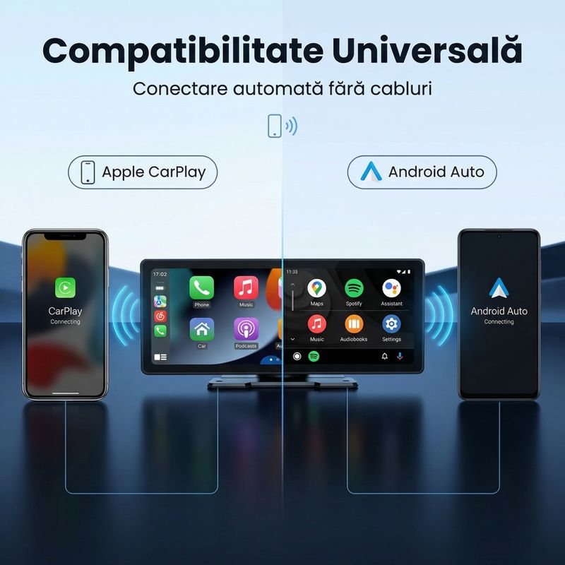 Auto si Moto - Electronice auto - Navigatii GPS - Player auto portabil cu Apple CarPlay si Android Auto - Ecran 10 inch HD - Infinity.ro