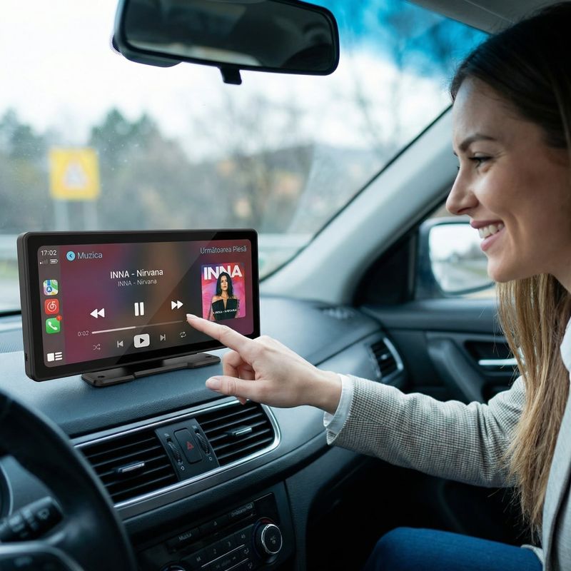 Auto si Moto - Electronice auto - Navigatii GPS - Player auto portabil cu Apple CarPlay si Android Auto - Ecran 10 inch HD - Infinity.ro