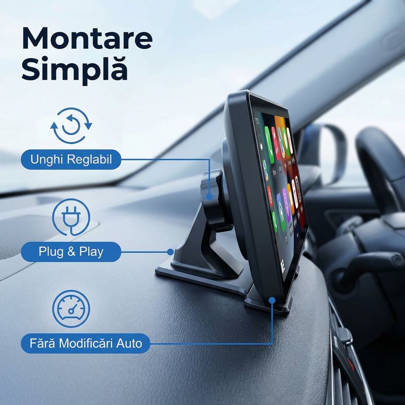Auto si Moto - Electronice auto - Navigatii GPS - Player auto portabil cu Apple CarPlay si Android Auto - Ecran 10 inch HD - Infinity.ro