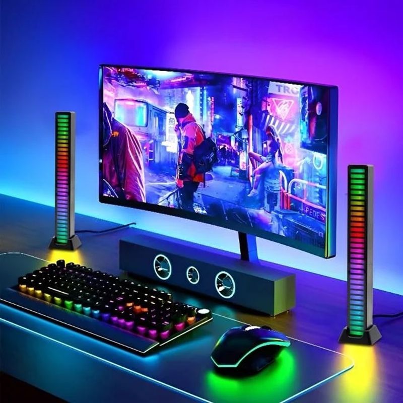 PC, gaming si accesorii - Periferice PC - Boxe PC - Bara Gaming cu 32 de Becuri LED, Sound Reactive - Infinity.ro