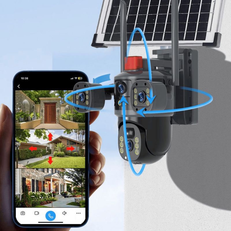 Casa si Gradina - Electrice - Smart Home - Camere de supraveghere - Camera de supraveghere cu panou solar V380 PRO - Conectivitate Wifi - 12MP 4K Ultra HD - Infinity.ro