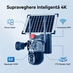 Casa si Gradina - Electrice - Smart Home - Camere de supraveghere - Camera de supraveghere cu panou solar V380 PRO - Conectivitate Wifi - 12MP 4K Ultra HD - Infinity.ro