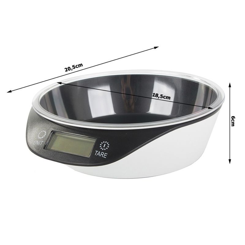 Electronice si Electrocasnice - Electrocasnice bucatarie - Mixere, tocatoare & roboti de bucatarie - Cantare de bucatarie - Cantar digital de bucatarie cu bol, Capacitate 0-5kg - Precizie 1g - Infinity.ro