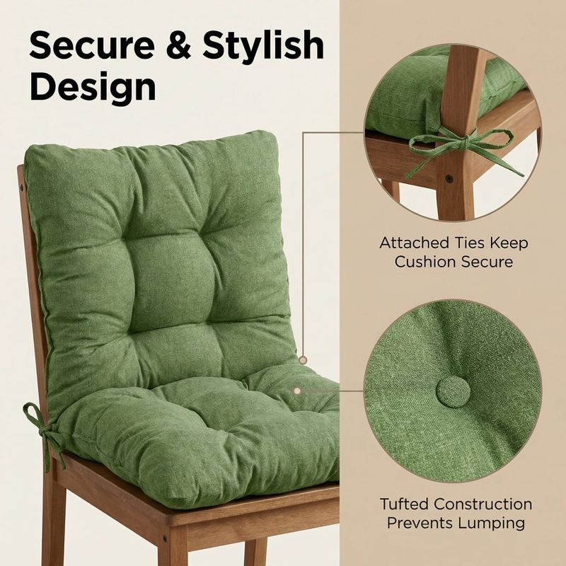 Casa si Gradina - Gradina si terasa - Mobilier exterior - Perne decorative exterior - Perna scaun cu spatar pentru exterior, verde, 100 x 50 cm, confort sporit, material rezistent - Infinity.ro