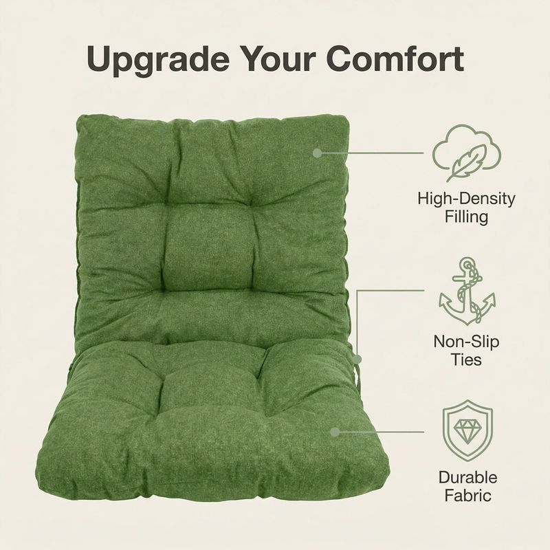 Casa si Gradina - Gradina si terasa - Mobilier exterior - Perne decorative exterior - Perna scaun cu spatar pentru exterior, verde, 100 x 50 cm, confort sporit, material rezistent - Infinity.ro