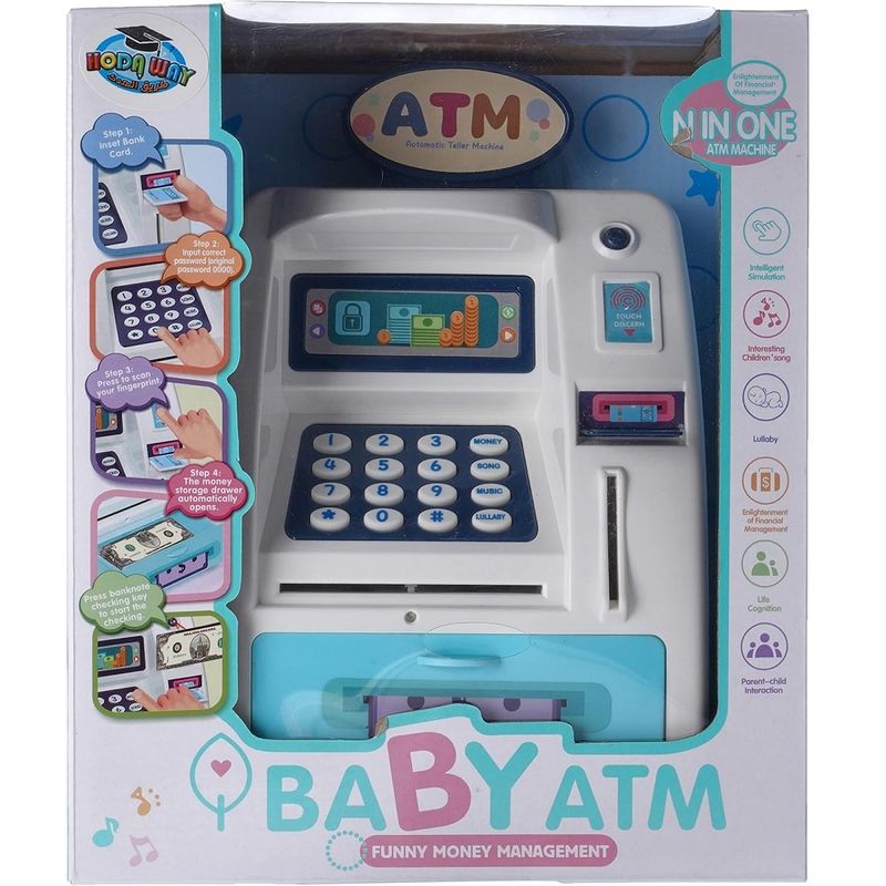 Carti si Birotica - Birotica - Accesorii de birou - Pusculite - Pusculita tip bancomat cu functii reale si sunete - Retragere si depunere, Roz - Infinity.ro