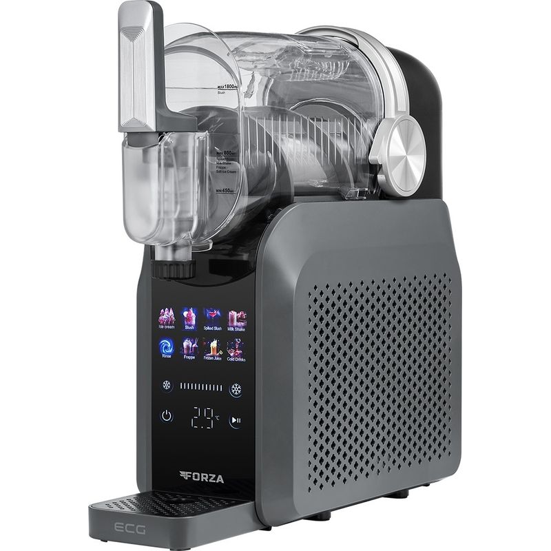 Electronice si Electrocasnice - Electrocasnice bucatarie - Aparate de gatit & desert - Aparate de preparat desert - Masina de inghetata si milkshake ECG Forza 9800, 220 W, 7 programe, 1.8 L, afisaj LCD tactil color, timer pana la 12 ore - Infinity.ro
