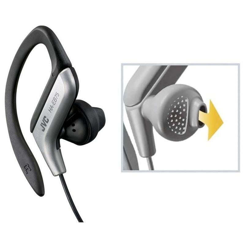 TV, Audio-Video si Foto - Portabile audio - Casti audio - Casti sport JVC HA-EB75, Cu Fir, In-Ear, Confort si Stabilitate la Miscare, Argintiu - Infinity.ro