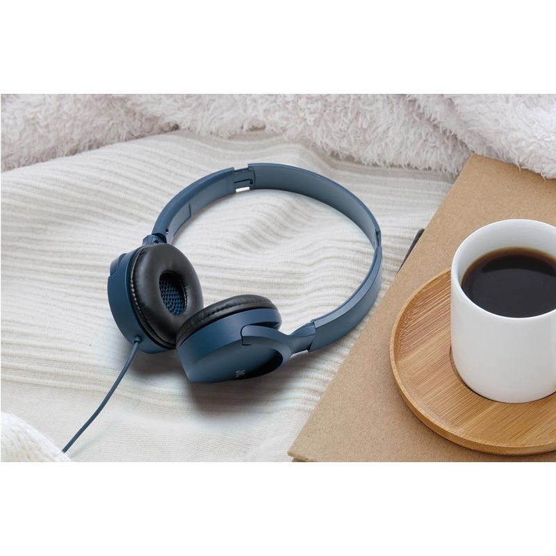 TV, Audio-Video si Foto - Portabile audio - Casti audio - Casti JVC HA-S33UC-A-U, Cu fir, On-Ear, Microfon, USB-C, albastru - Infinity.ro