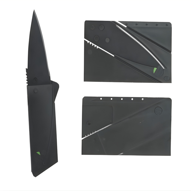 Sport si Outdoor - Camping - Cutite, bricege si accesorii - Cutite si bricege - Cutit Portabil tip card, Ultra Subtire, Transformabil, Lama Inox 65mm, Design Compact pentru Buzunar - Infinity.ro