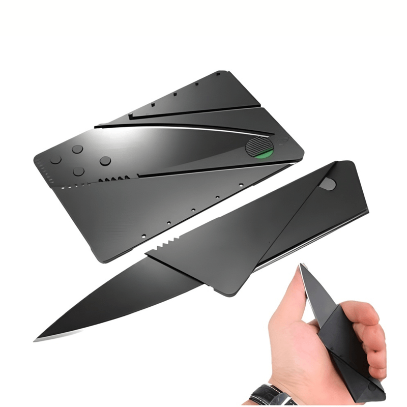 Sport si Outdoor - Camping - Cutite, bricege si accesorii - Cutite si bricege - Cutit Portabil tip card, Ultra Subtire, Transformabil, Lama Inox 65mm, Design Compact pentru Buzunar - Infinity.ro
