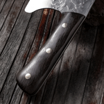 Casa si Gradina - Bucatarie si vesela - Vesela si tacamuri - Cutite si seturi de cutite - Satar Bucatarie Mare 30 cm, Lama Lata Inox 20 cm, Maner Lemn, Cutit pentru Taiat Carne, Oase si Legume - Infinity.ro