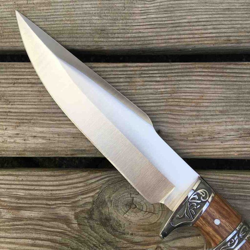 Sport si Outdoor - Camping - Cutite, bricege si accesorii - Cutite si bricege - Cutit camping full tang 31 cm, lama fixa, maner lemn, cutit supravietuire pentru outdoor, vanatoare, bushcraft - Infinity.ro