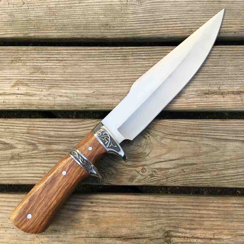 Sport si Outdoor - Camping - Cutite, bricege si accesorii - Cutite si bricege - Cutit camping full tang 31 cm, lama fixa, maner lemn, cutit supravietuire pentru outdoor, vanatoare, bushcraft - Infinity.ro