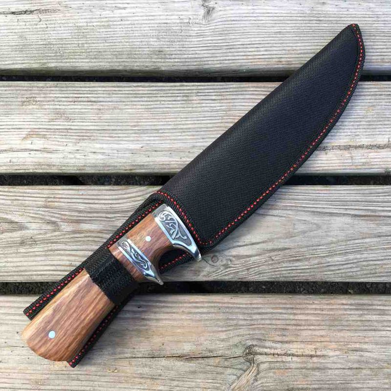 Sport si Outdoor - Camping - Cutite, bricege si accesorii - Cutite si bricege - Cutit camping full tang 31 cm, lama fixa, maner lemn, cutit supravietuire pentru outdoor, vanatoare, bushcraft - Infinity.ro