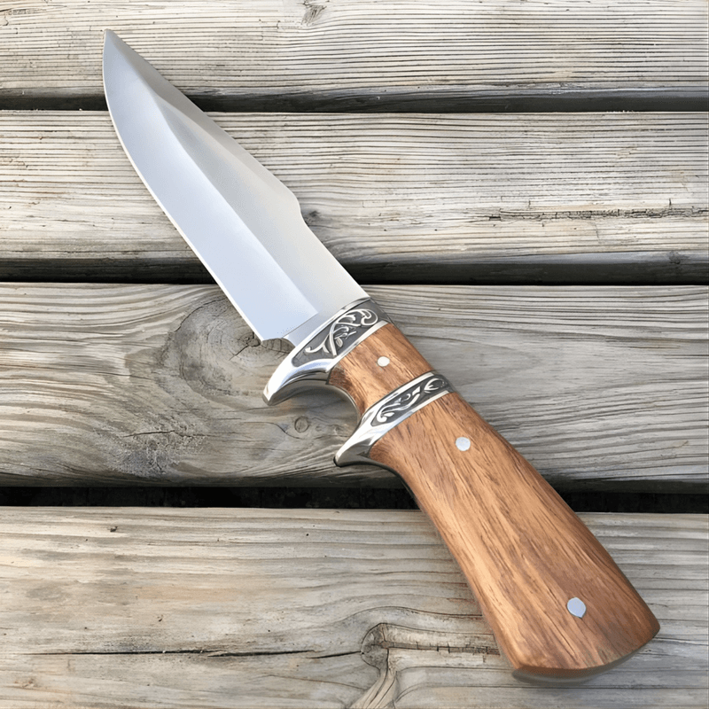 Sport si Outdoor - Camping - Cutite, bricege si accesorii - Cutite si bricege - Cutit camping full tang 31 cm, lama fixa, maner lemn, cutit supravietuire pentru outdoor, vanatoare, bushcraft - Infinity.ro