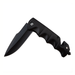 Sport si Outdoor - Camping - Cutite, bricege si accesorii - Cutite si bricege - Cutit pliabil outdoor 23 cm negru, lama inox cu blocare, taietor centura, spargator geam, camping - Infinity.ro