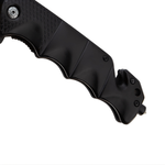 Sport si Outdoor - Camping - Cutite, bricege si accesorii - Cutite si bricege - Cutit pliabil outdoor 23 cm negru, lama inox cu blocare, taietor centura, spargator geam, camping - Infinity.ro