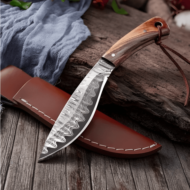 Sport si Outdoor - Camping - Cutite, bricege si accesorii - Cutite si bricege - Cutit Outdoor  19 cm cu Husa, Lama Inox, Cutit Fix pentru Camping si Drumetii - Infinity.ro