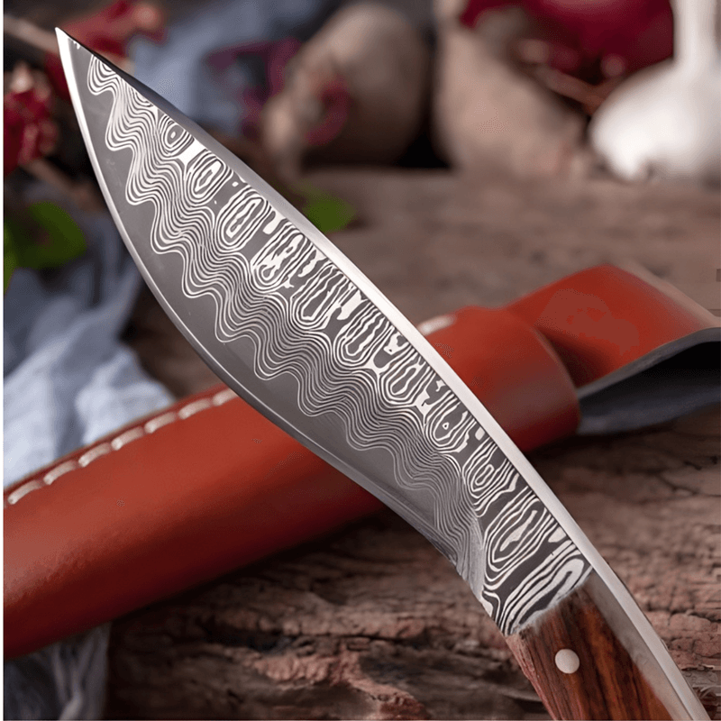 Sport si Outdoor - Camping - Cutite, bricege si accesorii - Cutite si bricege - Cutit Outdoor  19 cm cu Husa, Lama Inox, Cutit Fix pentru Camping si Drumetii - Infinity.ro