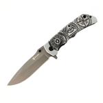 Sport si Outdoor - Camping - Cutite, bricege si accesorii - Cutite si bricege - Cutit Pliabil Outdoor 22.5 cm Alb, Lama Inox cu Blocare, Clip Curea, Cutit Multifunctional pentru Camping, Drumetii - Infinity.ro