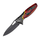 Sport si Outdoor - Camping - Cutite, bricege si accesorii - Cutite si bricege - Cutit pliabil outdoor 20 cm, lama inox cu blocare, maner metal si lemn, clip curea, camping drumetii - Infinity.ro