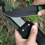 Sport si Outdoor - Camping - Cutite, bricege si accesorii - Cutite si bricege - Cutit outdoor 25 cm cu husa, lama fixa inox, aprinzator foc, spargator geam si taietor franghie - Infinity.ro