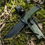 Sport si Outdoor - Camping - Cutite, bricege si accesorii - Cutite si bricege - Cutit outdoor 25 cm cu husa, lama fixa inox, aprinzator foc, spargator geam si taietor franghie - Infinity.ro