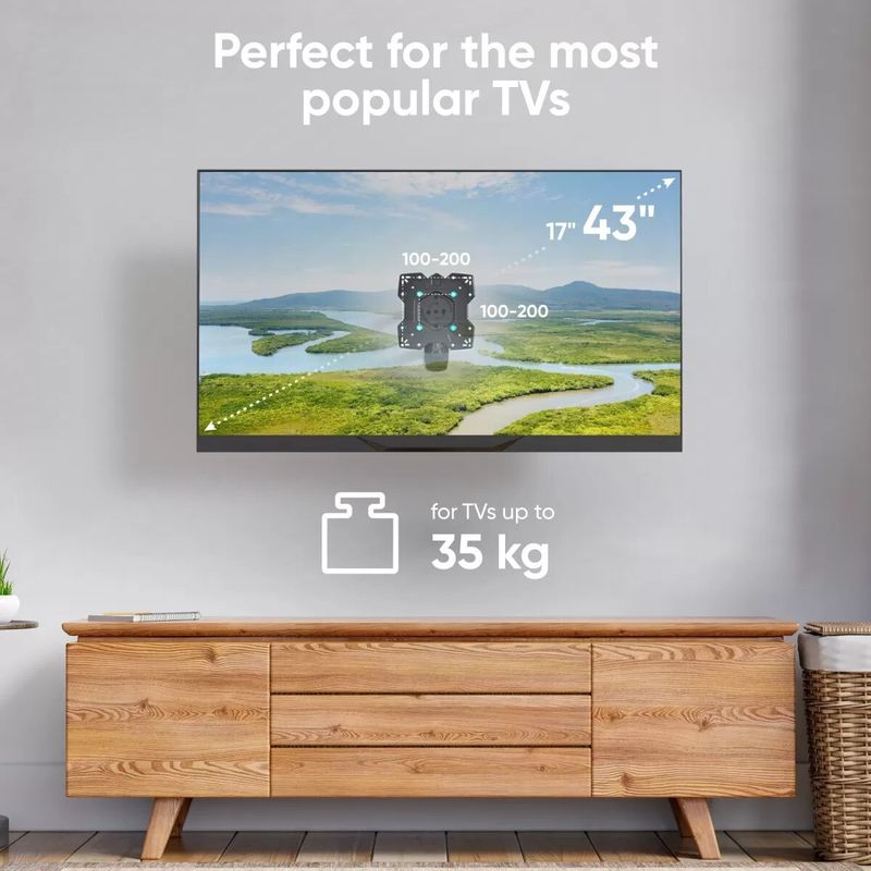 TV, Audio-Video si Foto - Accesorii TV si audio - Suporturi TV - Suport de Perete ONKRON M4SR-B pentru Monitor / Televizor 17-43Inch Max 35KG Negru - Infinity.ro