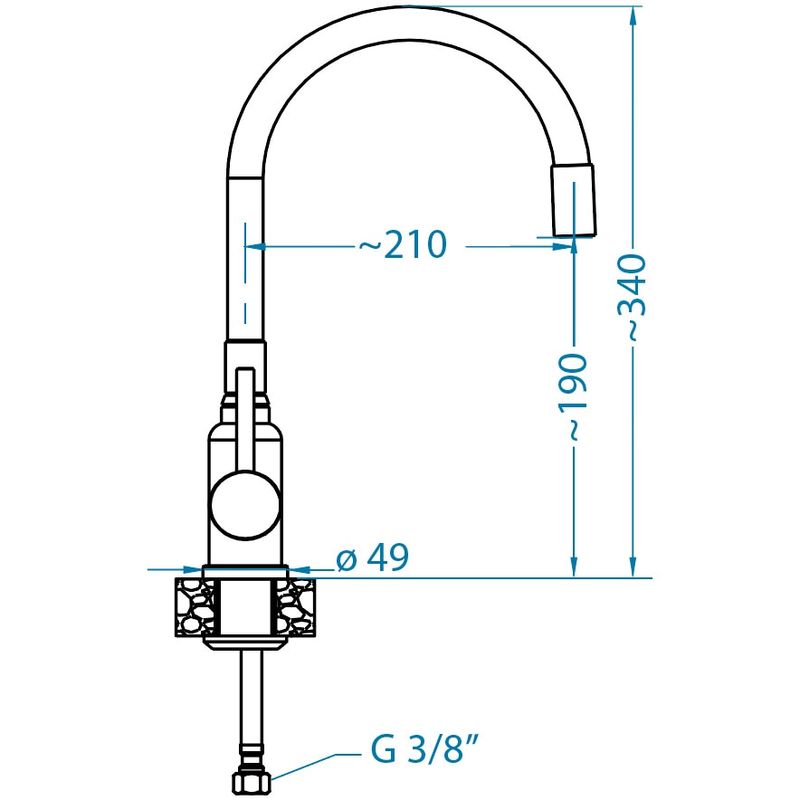 Casa si Gradina - Sanitare - Chiuveta bucatarie si accesorii - Baterii bucatarie - Baterie bucatarie Alveus Flexa, pipa flexibila, cartus ceramic, Gri Satin - Infinity.ro