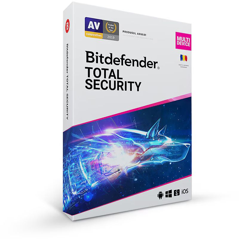 PC, gaming si accesorii - Software - Antivirus - Bitdefender Total Security - 1 an, 5 dispozitive, retail - Infinity.ro