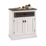 Casa si Gradina - Mobilier - Comode si corpuri - Comode - Comoda TV Mobarta, Lemn Masiv, 3 compartimente, Alb/Maro, 80 x 38 x 90 cm - Infinity.ro