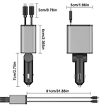 Laptop, Telefoane si Tablete - Telefoane mobile si accesorii - Accesorii Telefoane - Incarcatoare telefoane - Incarcator auto 66W Super Fast Charge 4 in 1, Cablu Retractabil Type-C + Lightning, Mufa USB+TypeC - Infinity.ro