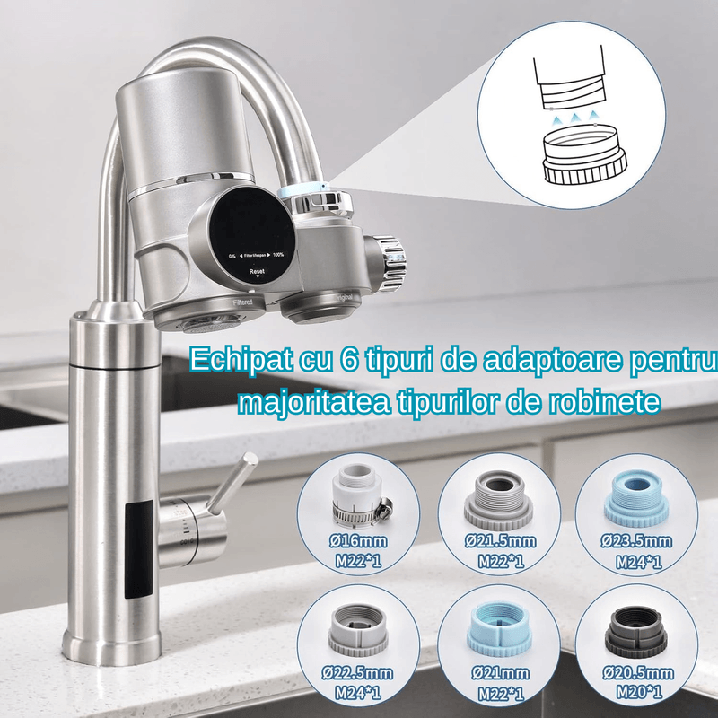 Casa si Gradina - Sanitare - Instalatii hidro - Sisteme filtrare instalatii - Filtru de Apa Potabila Pentru Robinet, Lumina UV Instalare pe Baterie, Filtru Cu Membrana Activata Cu Ioni Pozitivi - Infinity.ro