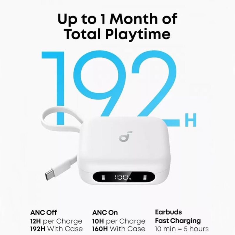 TV, Audio-Video si Foto - Portabile audio - Casti audio - Casti In-Ear fara Fir, Incarcator, Stand, Gaming/Movie - Anker SoundCore P41i Ultimate MFI Version (A3937G12) - White - Infinity.ro